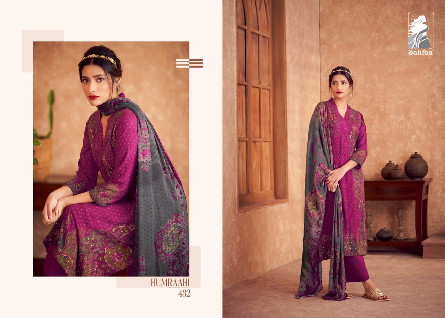 Humraahi By Sahiba Kurti Bottom With Dupatta Dress Material 